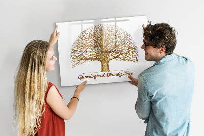 Pizarra borrable de cristal con imanes Árbol genealógico con espacio para fotos