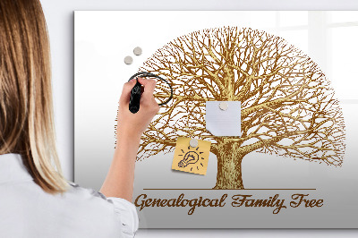 Pizarra borrable de cristal con imanes Árbol genealógico con espacio para fotos