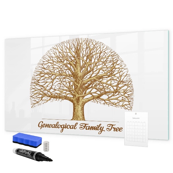 Pizarra borrable de cristal con imanes Árbol genealógico con espacio para fotos