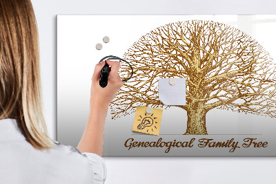 Pizarra borrable de cristal con imanes Árbol genealógico con espacio para fotos