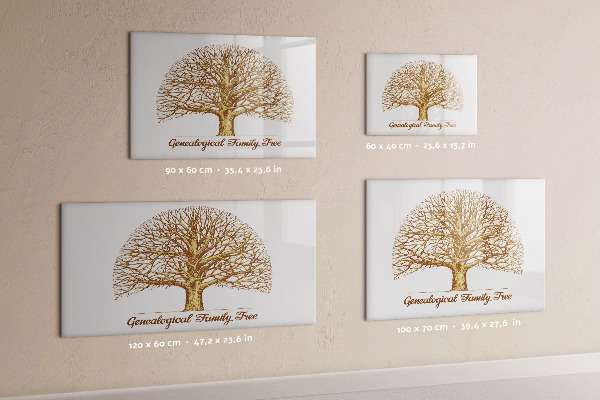 Pizarra borrable de cristal con imanes Árbol genealógico con espacio para fotos