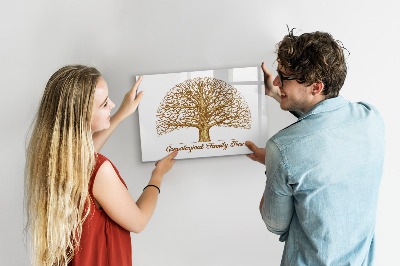 Pizarra borrable de cristal con imanes Árbol genealógico con espacio para fotos