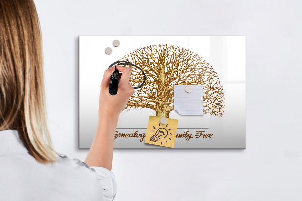Pizarra borrable de cristal con imanes Árbol genealógico con espacio para fotos