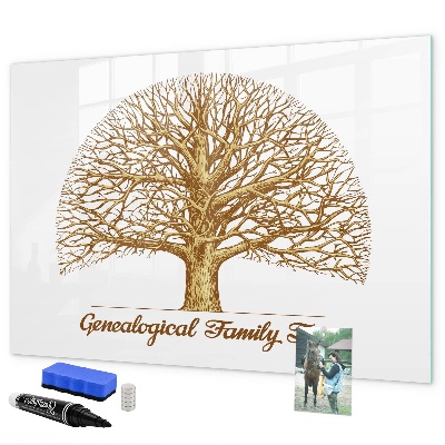 Pizarra borrable de cristal con imanes Árbol genealógico con espacio para fotos