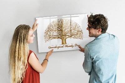 Pizarra borrable de cristal con imanes Árbol genealógico con espacio para fotos