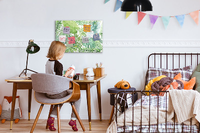 Pizarra magnética de pared con rotulador Tablero verde para fotos y notas.