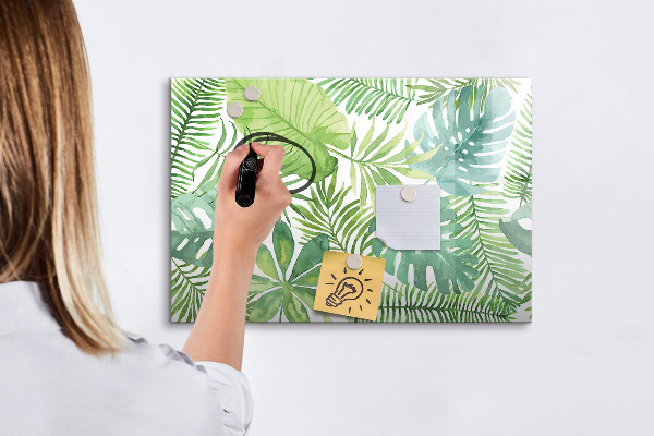 Pizarra magnética de pared con rotulador Tablero verde para fotos y notas.
