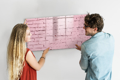 Pizarra borrable de cristal con imanes Pared rosa con espacio para fotos