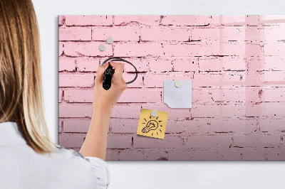 Pizarra borrable de cristal con imanes Pared rosa con espacio para fotos