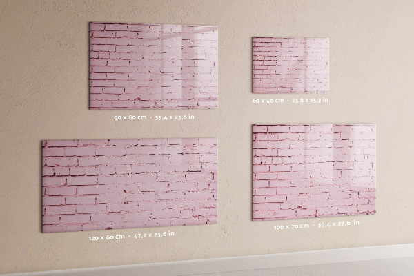 Pizarra borrable de cristal con imanes Pared rosa con espacio para fotos