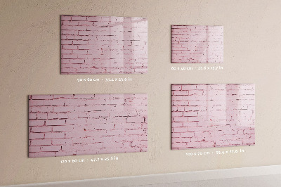 Pizarra borrable de cristal con imanes Pared rosa con espacio para fotos