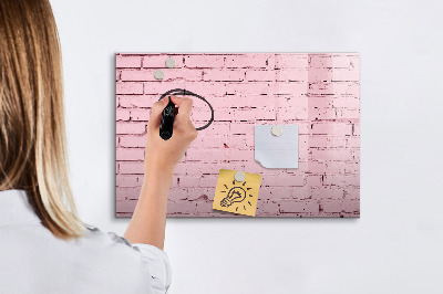 Pizarra borrable de cristal con imanes Pared rosa con espacio para fotos