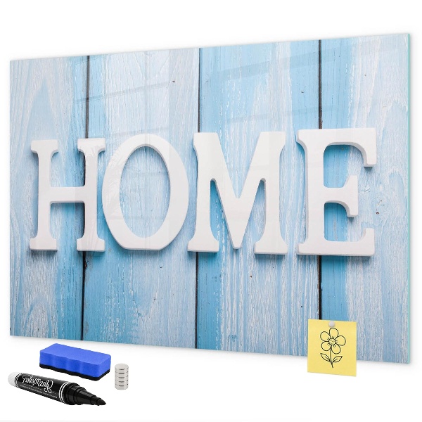 Pizarra borrable de cristal con imanes Decoración de pared con temática del hogar