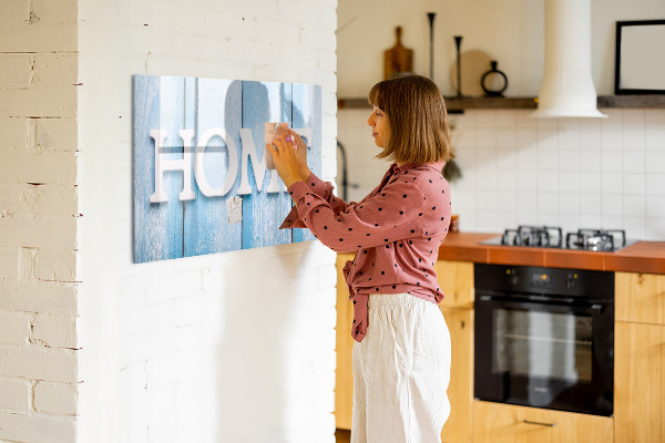 Pizarra borrable de cristal con imanes Decoración de pared con temática del hogar