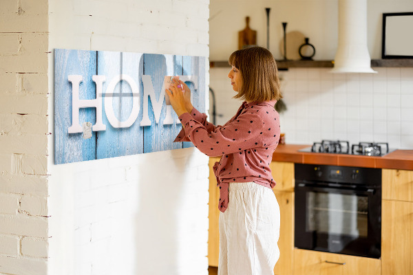 Pizarra borrable de cristal con imanes Decoración de pared con temática del hogar