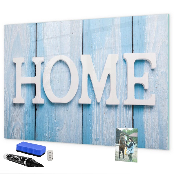 Pizarra borrable de cristal con imanes Decoración de pared con temática del hogar