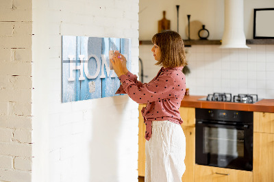 Pizarra borrable de cristal con imanes Decoración de pared con temática del hogar