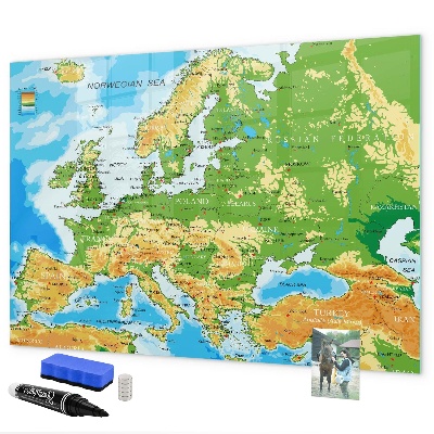 Pizarra magnética de pared con rotulador Un mapa de Europa para recuerdos personales