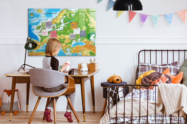 Pizarra magnética de pared con rotulador Un mapa de Europa para recuerdos personales