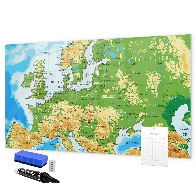 Pizarra magnética de pared con rotulador Un mapa de Europa para recuerdos personales