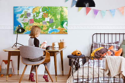 Pizarra magnética de pared con rotulador Un mapa de Europa para recuerdos personales
