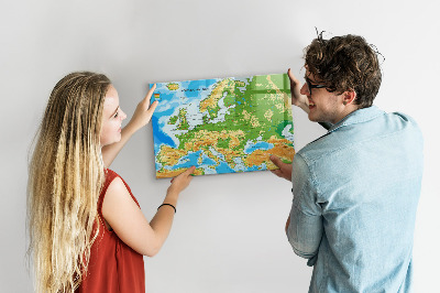 Pizarra magnética de pared con rotulador Un mapa de Europa para recuerdos personales