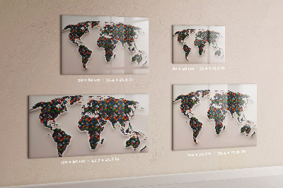 Pizarra magnética de pared con rotulador Mundo interactivo con lugares para tomar fotos.