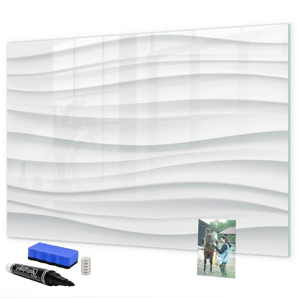 Pizarra magnética de pared con rotulador Un elegante tablero para notas y fotos.