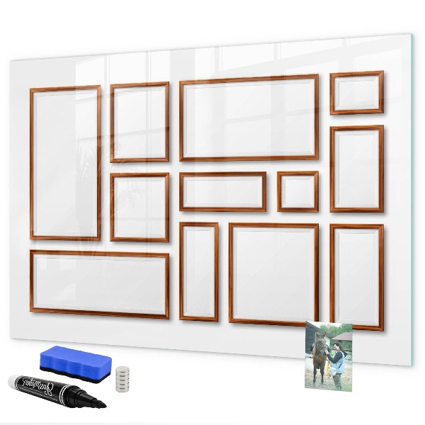 Pizarra magnética de pared con rotulador Un espacio creativo para recuerdos y fotos.