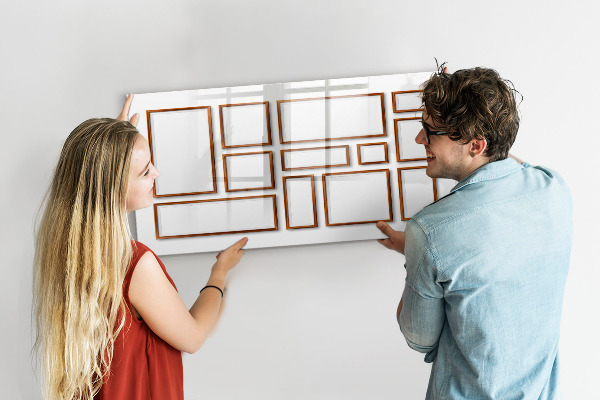 Pizarra magnética de pared con rotulador Un espacio creativo para recuerdos y fotos.