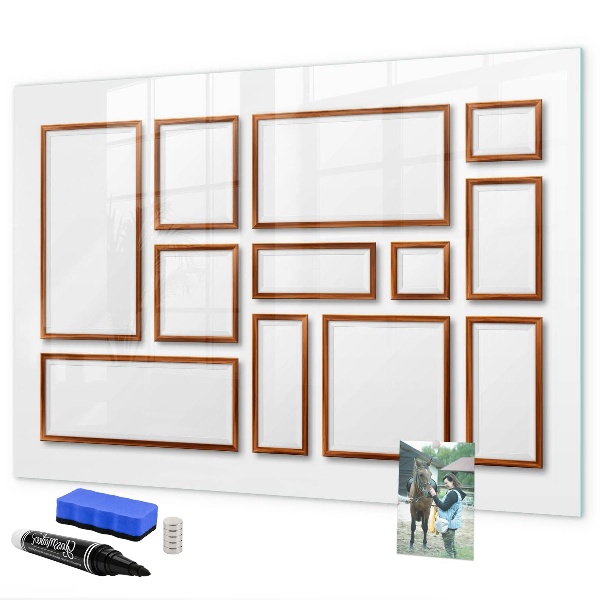 Pizarra magnética de pared con rotulador Un espacio creativo para recuerdos y fotos.