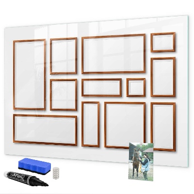 Pizarra magnética de pared con rotulador Un espacio creativo para recuerdos y fotos.