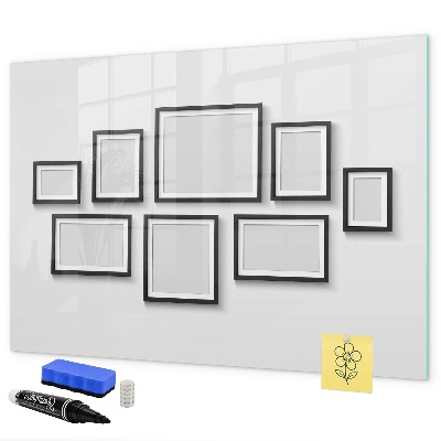 Pizarra magnética de pared con rotulador Tablero moderno para fotos y notas.