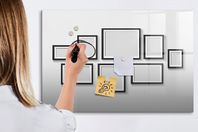 Pizarra magnética de pared con rotulador Tablero moderno para fotos y notas.