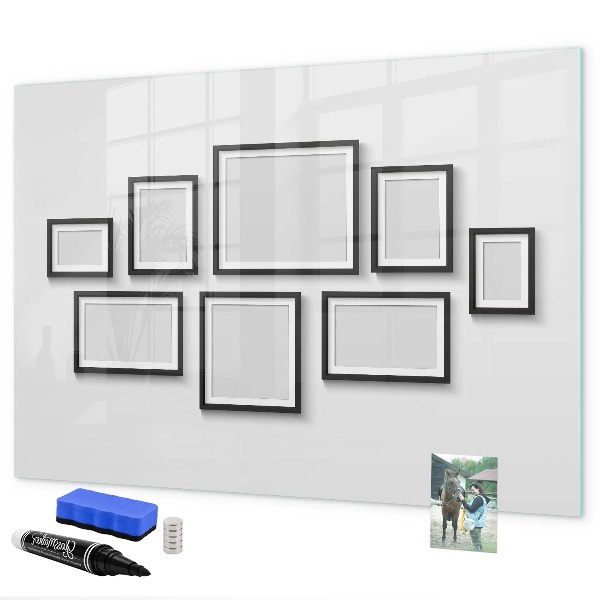 Pizarra magnética de pared con rotulador Tablero moderno para fotos y notas.
