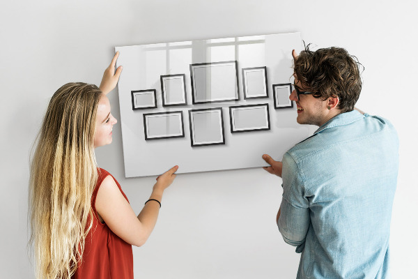 Pizarra magnética de pared con rotulador Tablero moderno para fotos y notas.