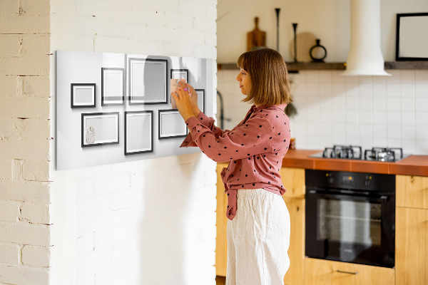 Pizarra magnética de pared con rotulador Tablero moderno para fotos y notas.
