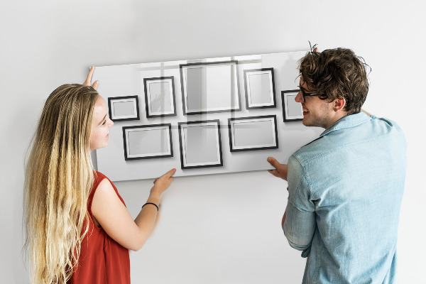 Pizarra magnética de pared con rotulador Tablero moderno para fotos y notas.