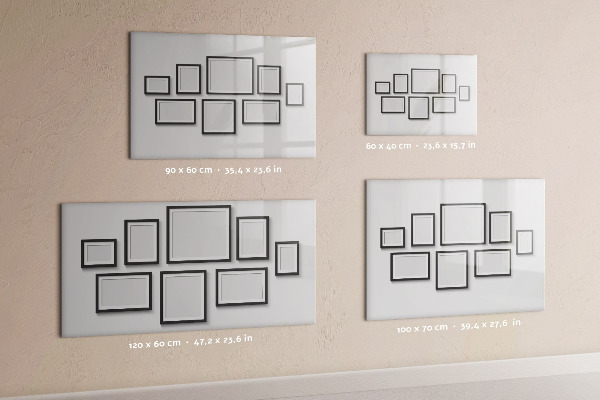 Pizarra magnética de pared con rotulador Tablero moderno para fotos y notas.