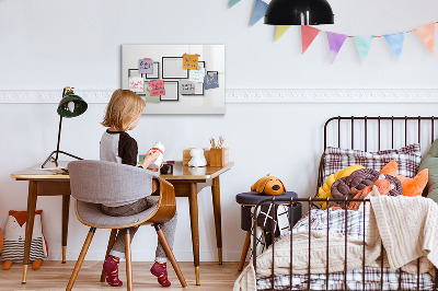 Pizarra magnética de pared con rotulador Tablero moderno para fotos y notas.