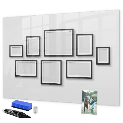 Pizarra magnética de pared con rotulador Tablero moderno para fotos y notas.