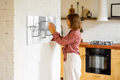 Pizarra magnética de pared con rotulador Tablero moderno para fotos y notas.