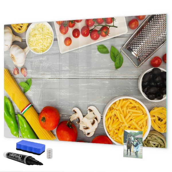 Pizarra borrable de cristal con imanes Recordatorios de cocina con tus sabores favoritos