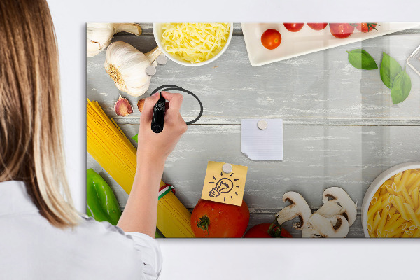 Pizarra borrable de cristal con imanes Recordatorios de cocina con tus sabores favoritos