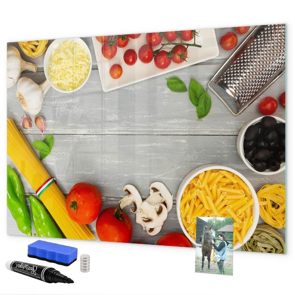 Pizarra borrable de cristal con imanes Recordatorios de cocina con tus sabores favoritos