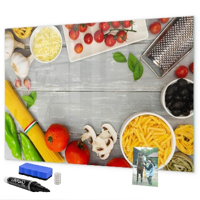 Pizarra borrable de cristal con imanes Recordatorios de cocina con tus sabores favoritos