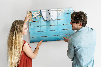 Pizarra magnética de pared con rotulador Recuerdos de verano en un tablero colorido