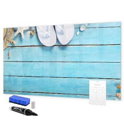 Pizarra magnética de pared con rotulador Recuerdos de verano en un tablero colorido
