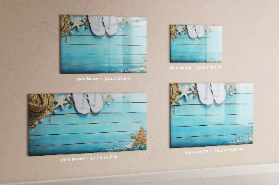 Pizarra magnética de pared con rotulador Recuerdos de verano en un tablero colorido