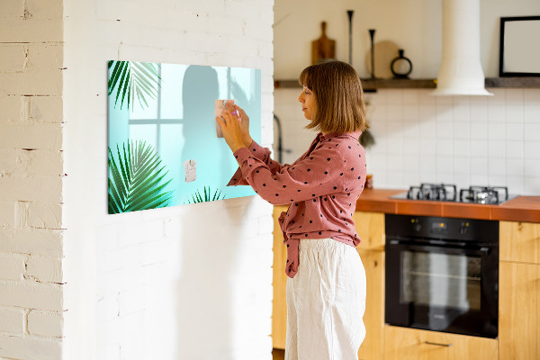 Pizarra magnética de pared con rotulador Póster verde para fotos y notas